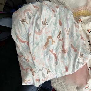 Copper Pearl Crib Sheet Coral Mermaid Print Never Used